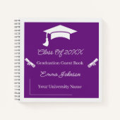 Einfach Lila und weißer Abschluss individuell anpa Notizblock (Vorderseite)