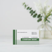 Einfach linear grün visitenkarte (Stehend Vorderseite)