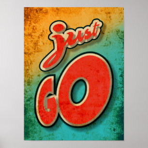 Einfach Los motivierend vintage Poster