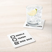 Einfach lustiger Checkbox-Single, genommen, Dog Pa Rechteckiger Pappuntersetzer (Vor Ort)