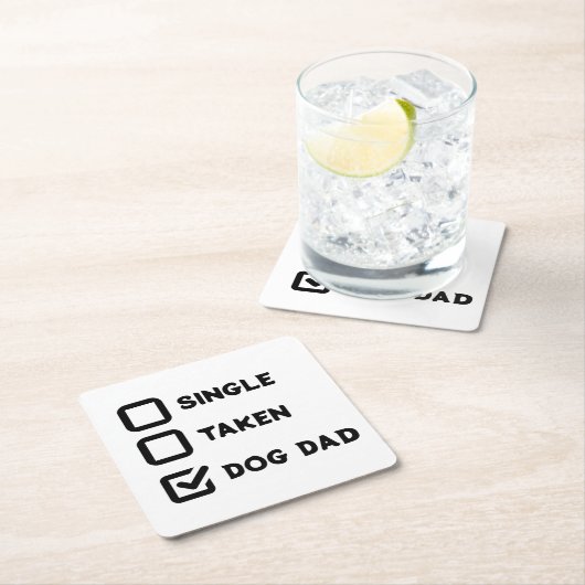 Einfach lustiger Checkbox-Single, genommen, Dog Pa Rechteckiger Pappuntersetzer (Vor Ort)