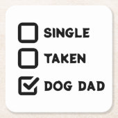 Einfach lustiger Checkbox-Single, genommen, Dog Pa Rechteckiger Pappuntersetzer (Vorderseite)