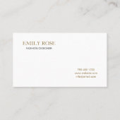 Einfach Luxus Gold Beruflich Minimalistisch Visitenkarte (Rückseite)