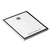 Einfach Luxus Monogram Black and Silver Notizblock (angewinkelt)