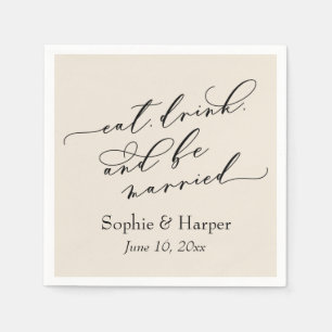 Einfach Luxus-Schriftart trinken und Verheiratete Serviette