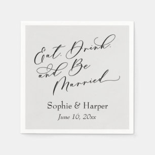 Einfach Luxus-Script essen Drink und Verheiratet g Serviette