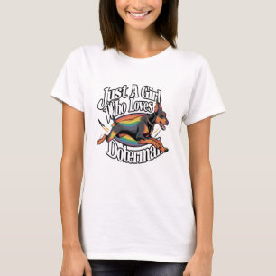 Einfach Mädchen das Dobermänner liebt T-Shirt