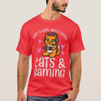Einfach Mädchen, das Katzen liebt, Gaming süße Gam T-Shirt