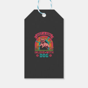 Einfach Mädchen verliebt Hund Französische Bulldog Geschenkanhänger