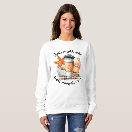 einfach mädchenkürbis würzige Liebe Herbst Saison Sweatshirt (Vorne ganz)
