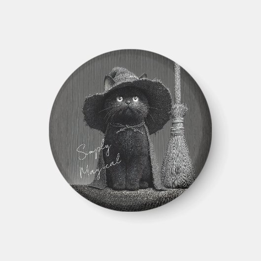 Einfach Magische Hexenkatze Magnet (Vorne)