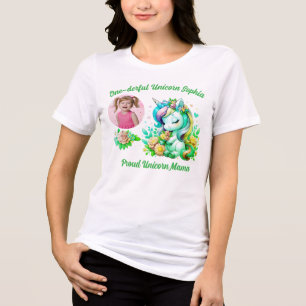 Einfach magisches Blumen-Einhorn 1. Geburtstag Mom Tri-Blend Shirt