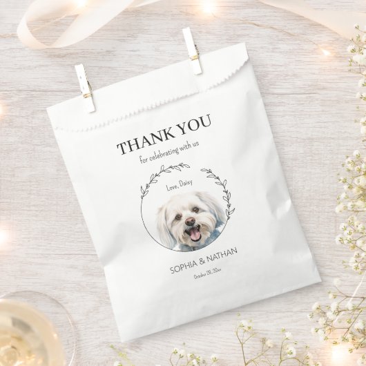 Einfach maltesischer Hund Wedding Danke Geschenktütchen (Ausgeschnitten)