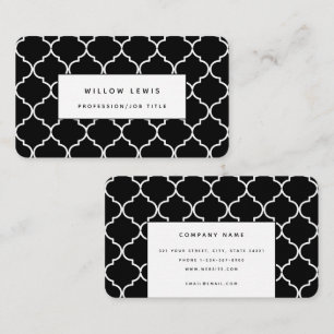 Einfach marokkanisch, schwarz und weiß visitenkarte