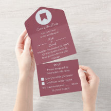 Einfach Maroon Individualisiert Save The Date