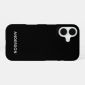 Einfach Maßgeschneidert Personalisiert Schwarz iPhone 16 Hülle (Rückseite (Horizontal))