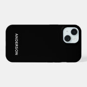 Einfach Maßgeschneidert Schwarzes iPhone 15 Hülle (Rückseite (Horizontal))