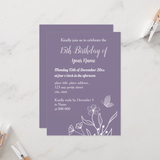 Einfach maurischer Geburtstag Einladung (Vorderseite/Rückseite Beispiel)