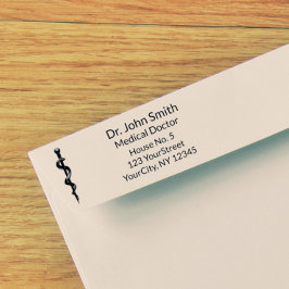 Einfach medizinischer Asclepius Caduceus Schwarz-w Permastempel