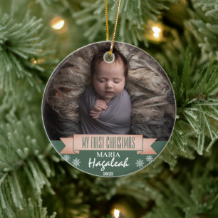 Einfach mein erstes Personalisiertes Baby Foto Keramik Ornament