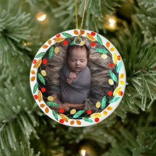 Einfach mein erstes Personalisiertes Baby Foto Keramik Ornament