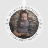 Einfach mein erstes Personalisiertes Baby Foto Ornament (Rückseite)