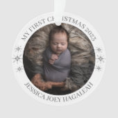 Einfach mein erstes Personalisiertes Baby Foto Ornament (Vorderseite)