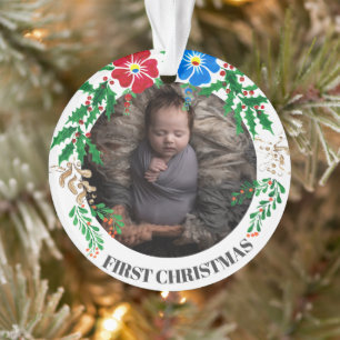 Einfach mein erstes Personalisiertes Baby Foto Ornament