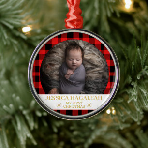 Einfach mein erstes Personalisiertes Baby Foto Ornament Aus Metall