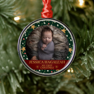 Einfach mein erstes Personalisiertes Baby Foto Ornament Aus Metall