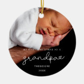 Einfach mein erstes Weihnachten als Großvater-Foto Keramik Ornament (Vorne)