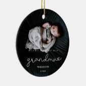 Einfach mein erstes Weihnachten als Oma-Foto Keramik Ornament (Rechts)