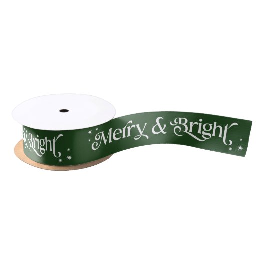 Einfach Merry & Bright Christmas Green Satinband (Spule)