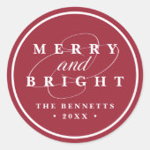 Einfach Merry Cranberry | Personalisierter Urlaub Runder Aufkleber (Vorderseite)