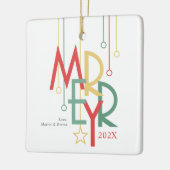 Einfach Merry Foto Rot Gelb Keramikornament (Links)