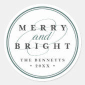 Einfach Merry | Personalisierter Urlaub Runder Aufkleber (Vorderseite)