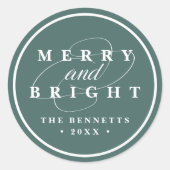 Einfach Merry Spruce | Personalisierter Urlaub Runder Aufkleber (Vorderseite)