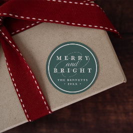 Einfach Merry Spruce | Personalisierter Urlaub Runder Aufkleber