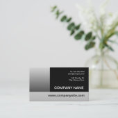 Einfach metallisches Schwarz und Silber Visitenkarte (Stehend Vorderseite)