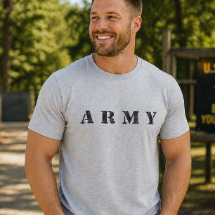 Einfach Minimal Army Distressed T-Shirt