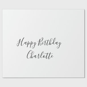EINFACH MINIMAL.CUTIE NAME BABY herzlichen Glückwu Geschenkpapier