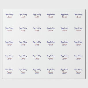 EINFACH MINIMAL.CUTIE NAME BABY herzlichen Glückwu Geschenkpapier