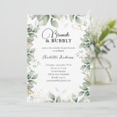 Einfach, minimal, Eukalyptus-Brautparty Einladung (Stehend Vorderseite)