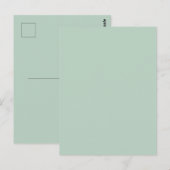 einfach minimal festes grün grau boho postkarte (Vorne/Hinten)