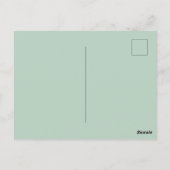 einfach minimal festes grün grau boho postkarte (Rückseite)