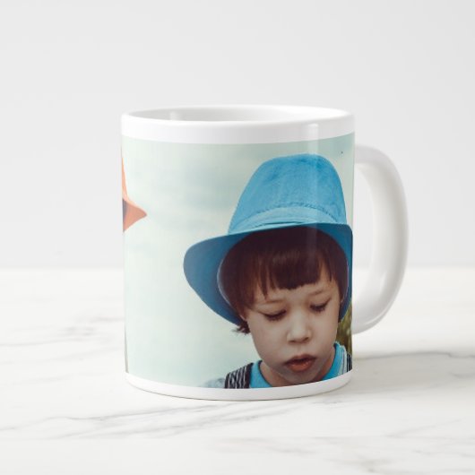 Einfach MINIMAL Foto hinzufügen Weihnachten Jumbo-Tasse (Vorderseite Rechts)