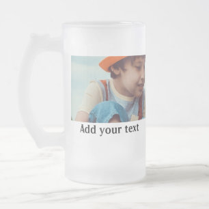 EINFACH MINIMAL Fügen Sie Ihr Foto Name Text Weihn Mattglas Bierglas
