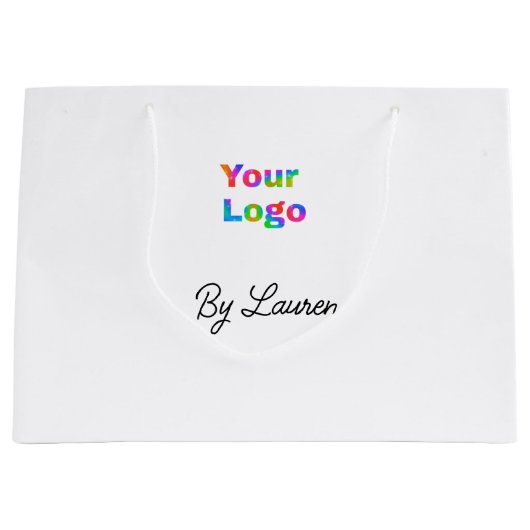 EINFACH MINIMAL FÜGEN SIE IHR LOGO CUSTOM-TEXT HIE GROßE GESCHENKTÜTE (Vorderseite)