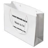 EINFACH MINIMAL FÜGEN SIE IHR LOGO CUSTOM-TEXT HIE GROßE GESCHENKTÜTE (Rückseite Schrägansicht)