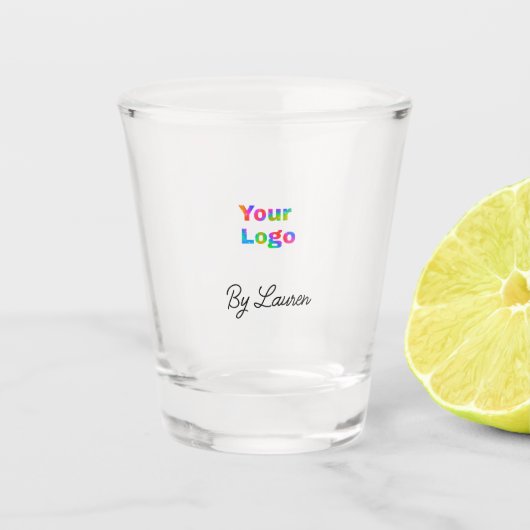 EINFACH MINIMAL FÜGEN SIE IHR LOGO CUSTOM-TEXT HIE SCHNAPSGLAS (Vorderseite)
